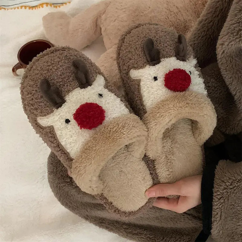 Fashionable Plush Indoor Warm Shoes for Men and Women